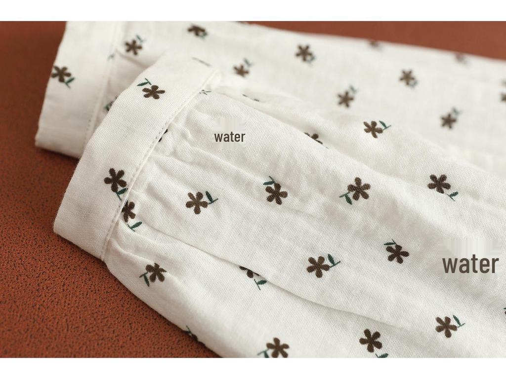 Women's Trendy Floral Cotton Gauze Long Sleeve Cardigan Shirt
