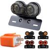PIENSE Motorcycle Tail Lamp, Brake Lamp, Turn Signal, License Plate Light, LED, Universal Use, With Relay (Smoke/Relay)