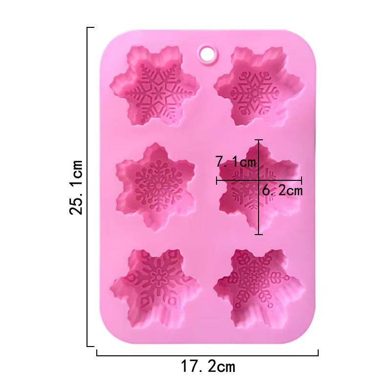 3D Christmas Snowflake Silicone Mold Handmade Soap Aromatherapy Plaster Chocolate Cake Baking Mold Christmas Party Gift