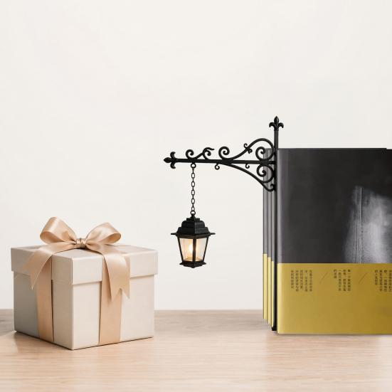 DYS Library Lantern Bookshelf Light, Vintage Reading Corner LED Night Lamp, Decorative Bookcase Lighting for Home Office, Book Lover Gift