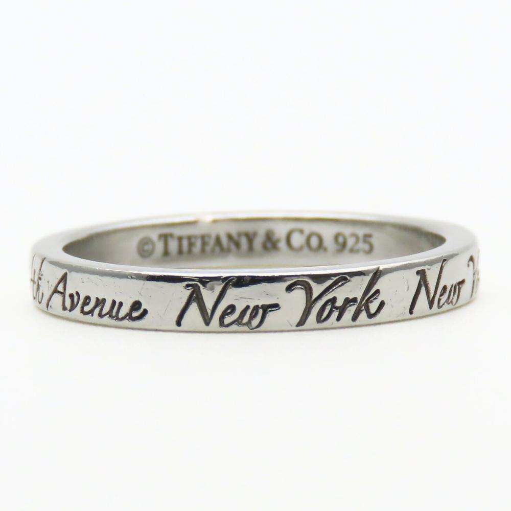 Used TIFFANY&Co. Ring Notes Narrow New York EU#57 Silver925 2.9g Silver Accessories