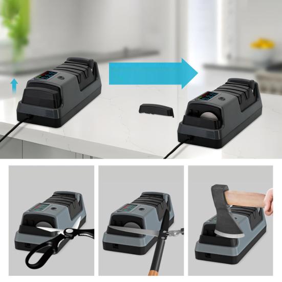Electric Knife Sharpener Digital Display Adjustable Rotational Speed Precision Professional Serrated Knife Scissors Sharpening Tool