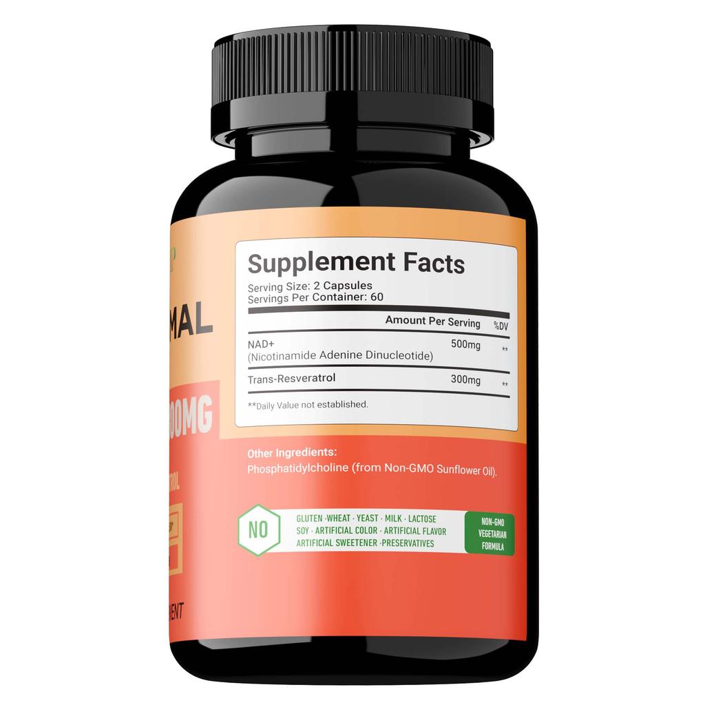 Supliment Lipozomal NAD 800 mg, Supliment Nicotinamidă Ribozidă NAD+, Supliment NAD Pur pentru Energie și Repararea Celulară