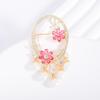 Chinese Style Mirror Flower Pearl Brooch: Micro-set Zircon, Sparkly, Exquisite, Elegant Design, Suit Corsage Pin for Women