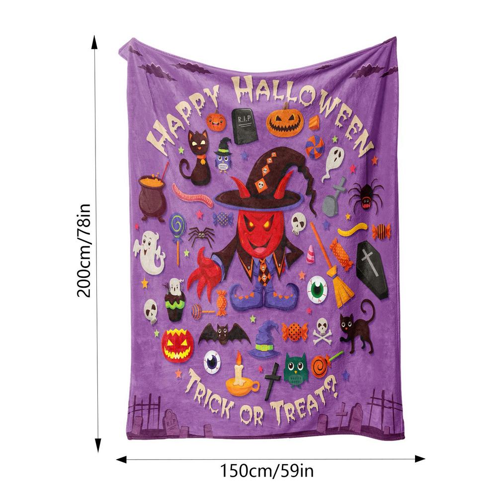 Spooky Blanket Halloween Horror Ghost Pumpkin Witch Blankets And Throws Soft Halloween Fall Blanket Warm Blanket For Napping