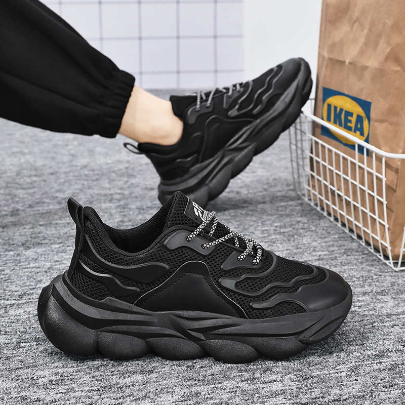 Black Height Increasing Women's Black Shoes Casual Rainbow Women's Sneakers Luxury Women's Sapatenis Sports Products