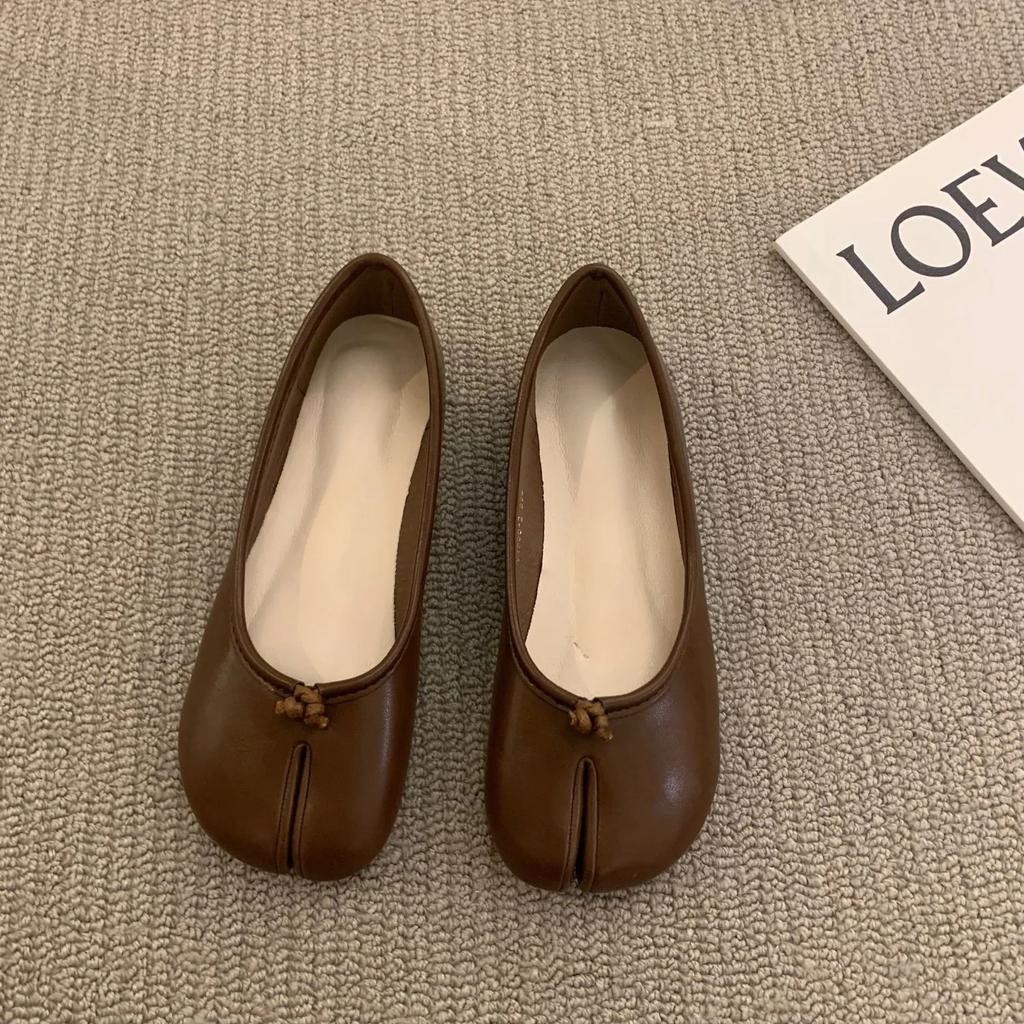 Women Split Toe Flats Loafers Ladies Soft Sole Ballerina Ninja  Cozy Female Casual Mujer Slip On Shoes