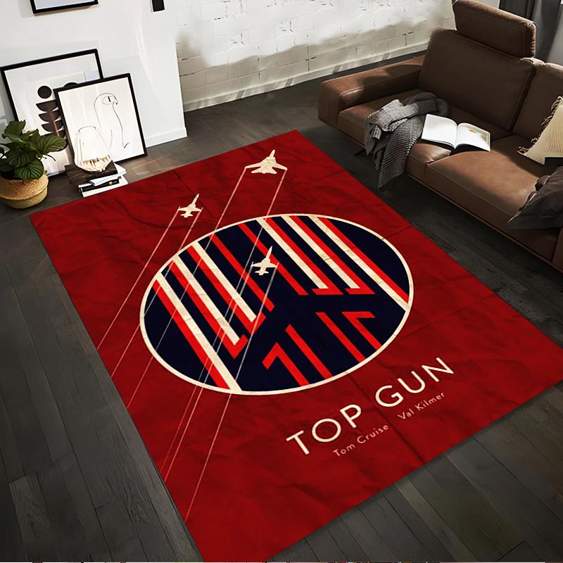 TOP GUN Red Carpet with Jet Pattern, Modern Movie Theme Design Suitable for use as an anti-slip for living room bedroom sofas 40x60cm( 15x23in )