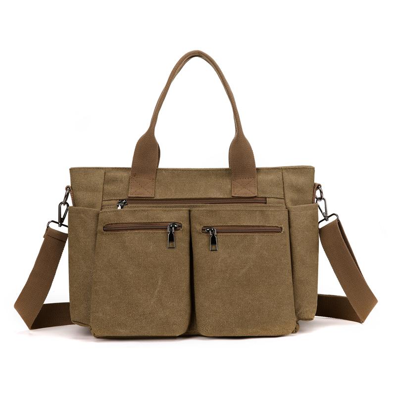 Dámská všestranná plátěná taška tote - Velkokapacitní crossbody batoh na cestování, nakupování a do kampusu