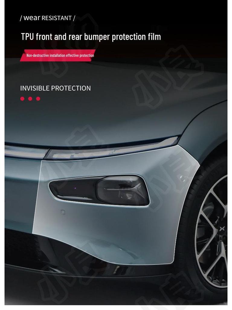 XPeng P7 TPU Vorgeschnittene Transparente Schutzfolie für vordere und hintere Stoßstange
