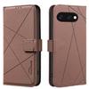 For Google Pixel 9a Case BINFEN COLOR BF35 Geometry Imprinted Leather Phone Cover RFID Blocking Wallet Stand