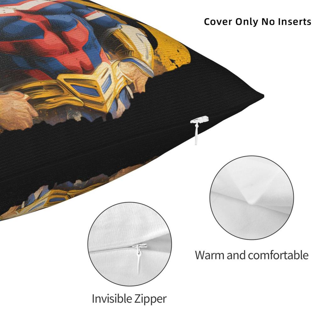 My Hero Academia All Might Pillowcase Merch Printing Cushion Cover Throw Pillow Cover Chair Decor Square Multi Size