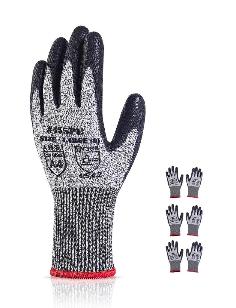 DONFRI 3 Paar Arbeit Level 5 Schnitt für und DIY Schnittfeste Handschuhe, Rutschfest, Schnittfest, PU-beschichtet, Widerstand, Langlebig, Kochen, Handwerk,