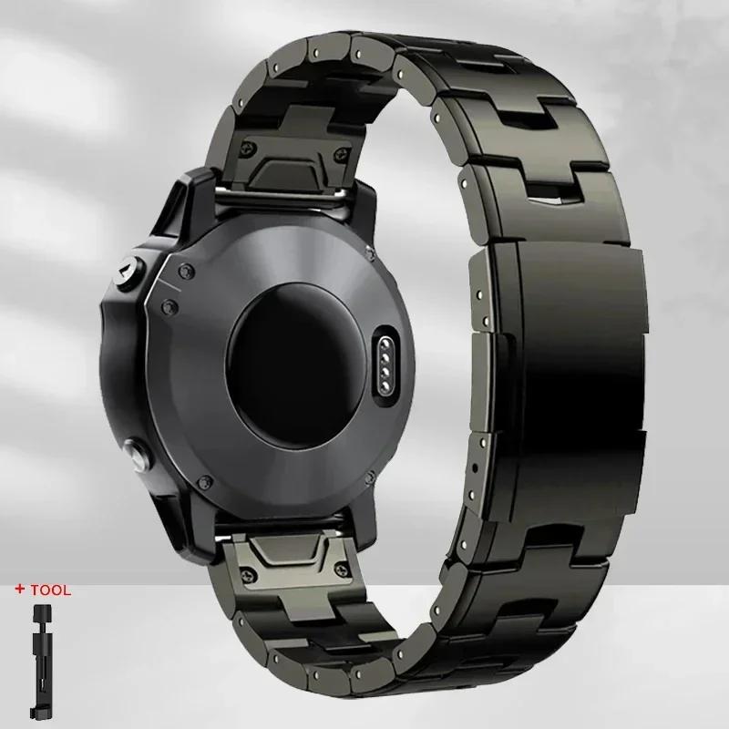 26mm 22mm Quickfit Titanium Strap For Garmin Fenix 8/6/6X/6XPro/7/7X/5/5X/5XPlus Metal Release Watch Band For Forerunner 945 255