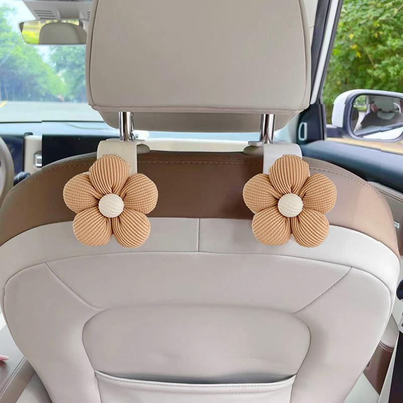 4 Stück Multifunktionshaken Auto Niedliche Blume Haken Auto Rücksitz Haken Auto Rücksitz Dekorationshaken Zubehör Universelle Haken
