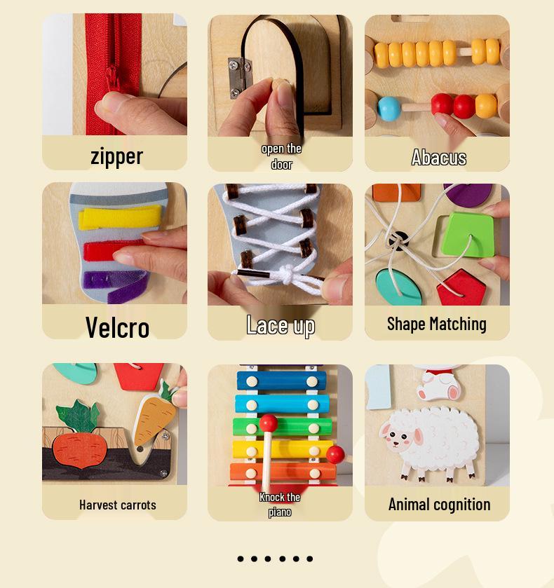 Early Learning Multifunctional Wall Game: Children's Cognitive and Motor Skills Busy Board Toy