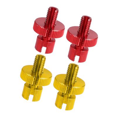 ACROPIX Go Old Tone Röd M8 Kopplingsbromskabel Linjejusteringsskruv Justeringsbult (med spår) - 4 pack