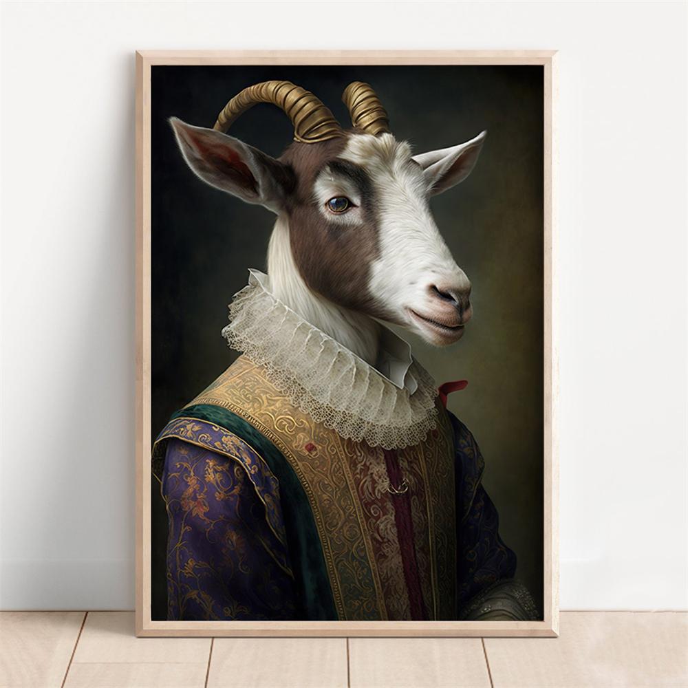 Gentleman Frog Vintage Portrait Print Poster Frog Wearing Clothes Print Renaissance Animal Portrait Canvas Painting Funny Poster