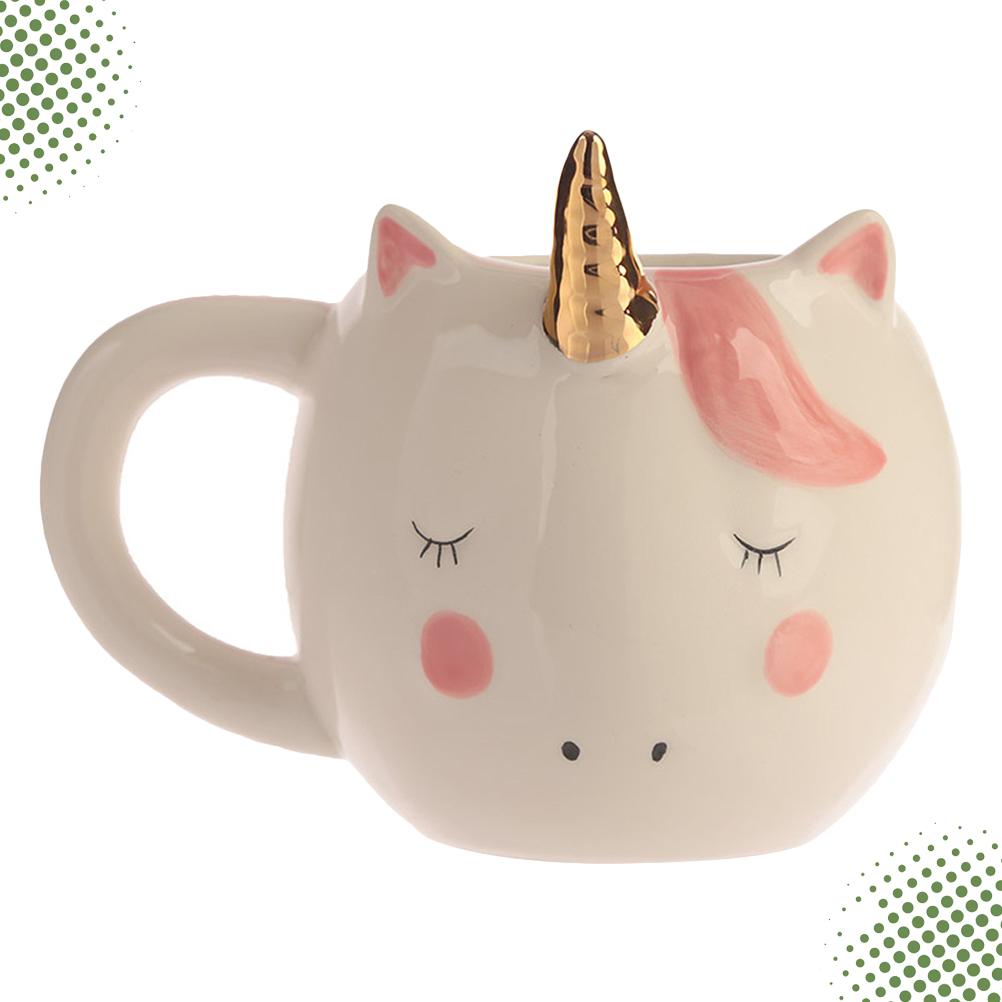 Stilvolle Einhorn Keramik Teetasse Becher Gesättigte Farbe Glatte Oberfläche für Zuhause Büro Kaffeestube Deko Keramiktasse