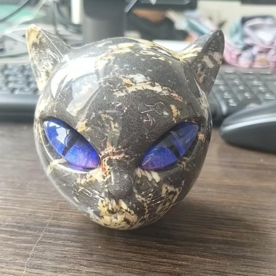 Luxury Black Cat Figurine Modern Minimalist Home Decor Synthetic Resin Craft Artwork Purple Blue Green Yellow Red Color 