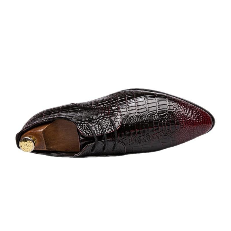 Men's Shoes Four Seasons Pointed Leather Shoes Men's Teenagers Single Shoes Pointed Hair Stylist Trend Business Small Leather Shoes
