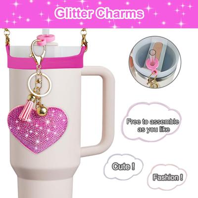 5Pcs Silicone Boot Straw Set for 30/40 Oz Tumblers Includes Handle Strap Charms BPA-Free Cup Accessories for Hydro Bottles