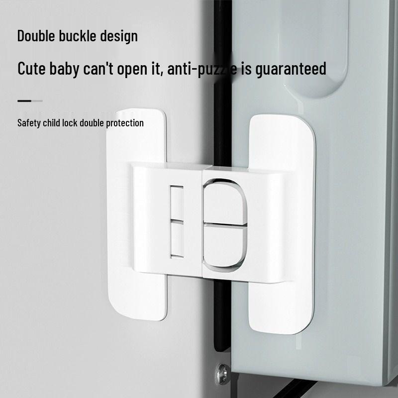 Punch-Free Baby-Proof Refrigerator Door Closer and Automatic Lock Latch
