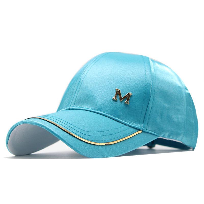 Hat Ladies Casual Versatile M Standard Mercerized Baseball Cap Spring Summer Visor Satin Cap Summer