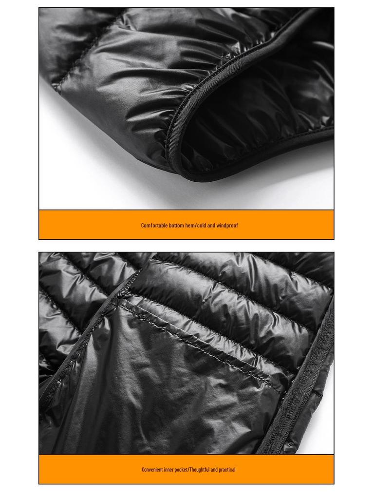 Men's Lightweight Solid Color Down Jacket - Warm, Short, Casual, Versatile for Autumn/Winter.