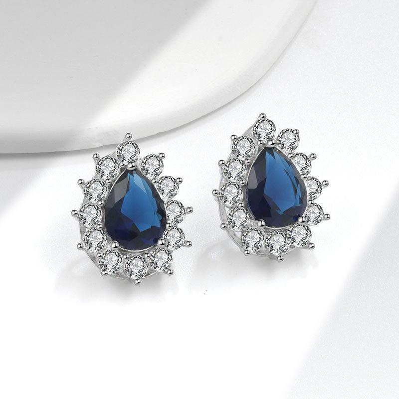 Luxury Pear Shaped Drop Earrings With Sparkling Crystals Minimalist Dainty Studs Versatile Jewelry For Women