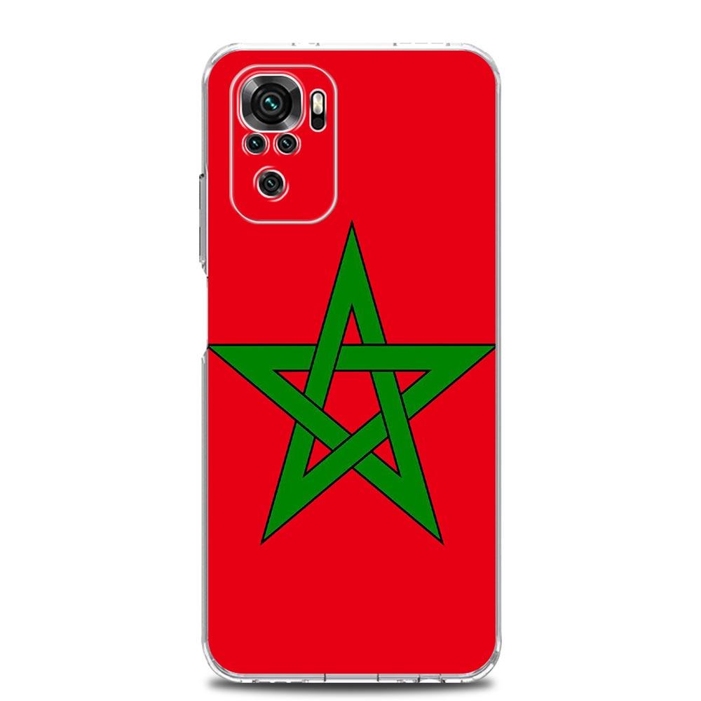 Ny Square Clear, myk telefonveske til Xiaomi Redmi Note 12 11 9S 9 8 10 Pro+ 7 8T 9C 9A 8A K40 spilldeksel Marokko flaggfotball
