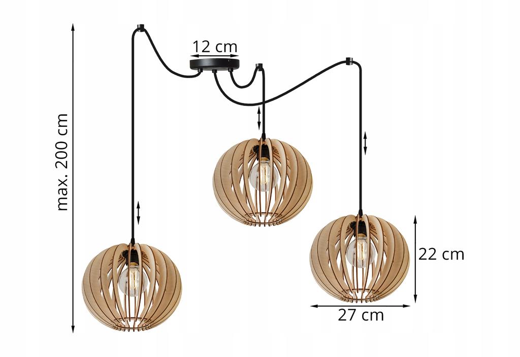 MODERN WOODEN LED CEILING HANGING LAMP