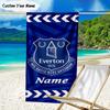 1 Stück Personalisierbares Strandtuch Everton Fußballclub Wappen Strandtuch, Geeignet für Camping, Reisen, Strandzubehör, Super Saugfähig, Familiengeschenk