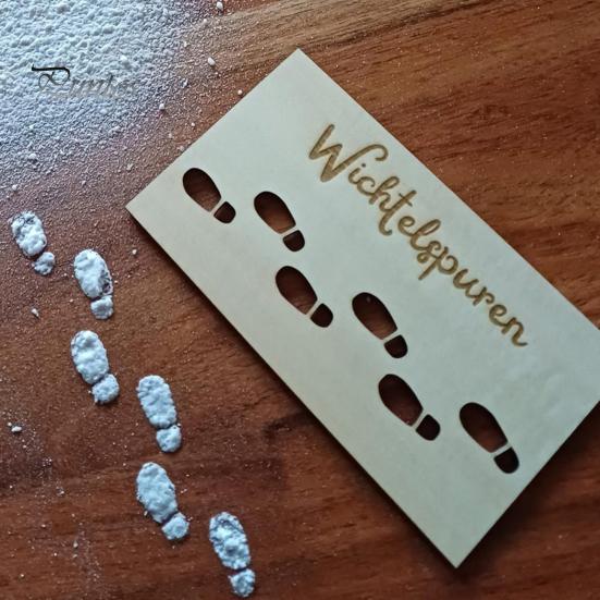 Plantilla de plantilla de huella de enano de Navidad, borde liso, sin rebabas, plantilla de madera para vacaciones, decoración de fiesta de Navidad