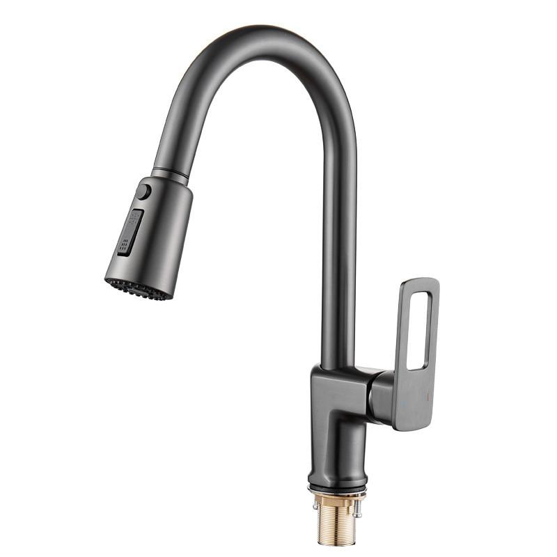 Pull Out Kitchen Faucets Gun Grey Single Handl Black Kitchen Faucet Sink Tap Single Hole Rotating Water Mixer Tap Mixer Tap