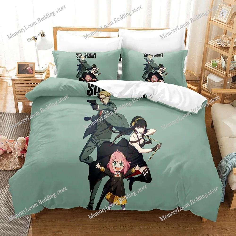 3D-gedrucktes Anime Niedliches Spy Family Bettwäscheset Jungen Mädchen Twin/Queen/King Size Bettbezug Kissenbezug Kinder Erwachsene Schick Heimtextilien