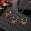 Orecchini Pendenti Etnici Vintage Color Oro Collana per Donne Orecchini Statement a Forma di Cuore Bijoux Bohemien con Avvolgimento in Corda Zircone