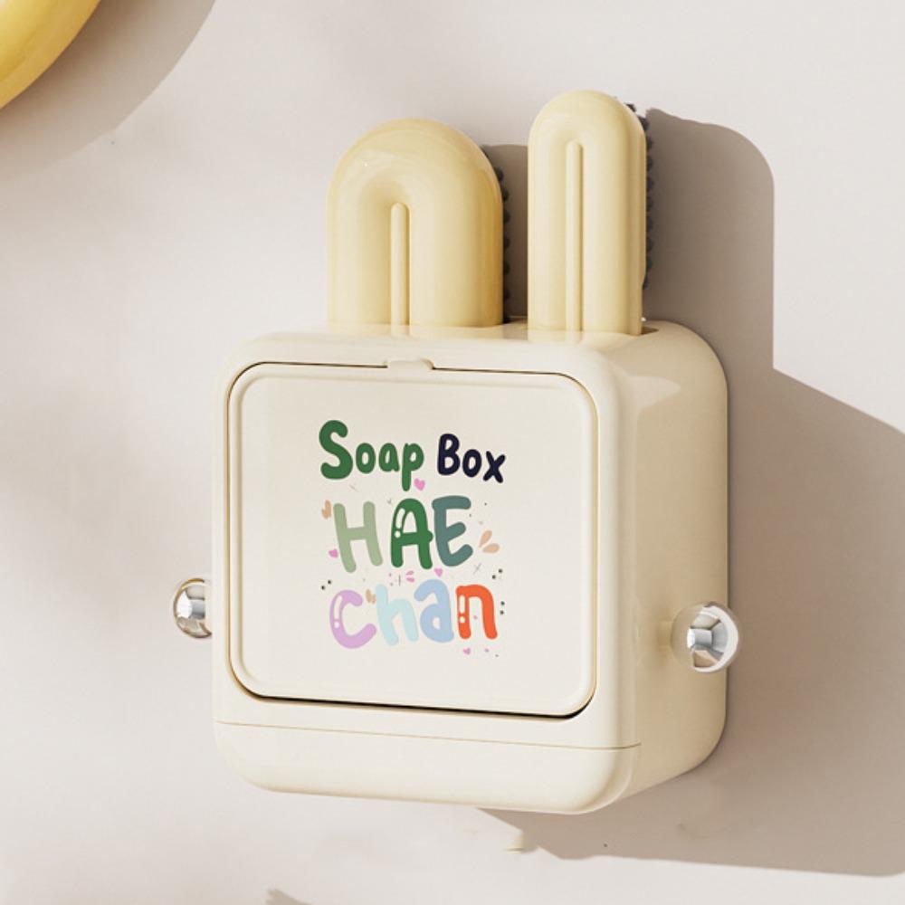 

Wall Mounted Drain Soap Box 3 in 1 Shoes Brush Clothing and Shoe Brush Set Bathroom Storage жёлтый