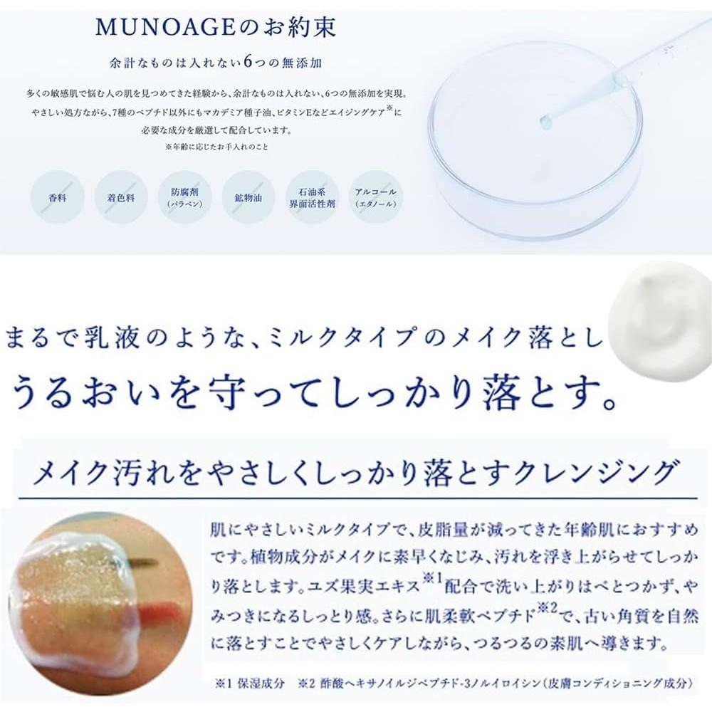 Munoage Deep Milk Cleansing 150mL x 2 suitable for sensitive and dry orange essential oil Set Peptides, exfoliation, non-drying, skin, scent.