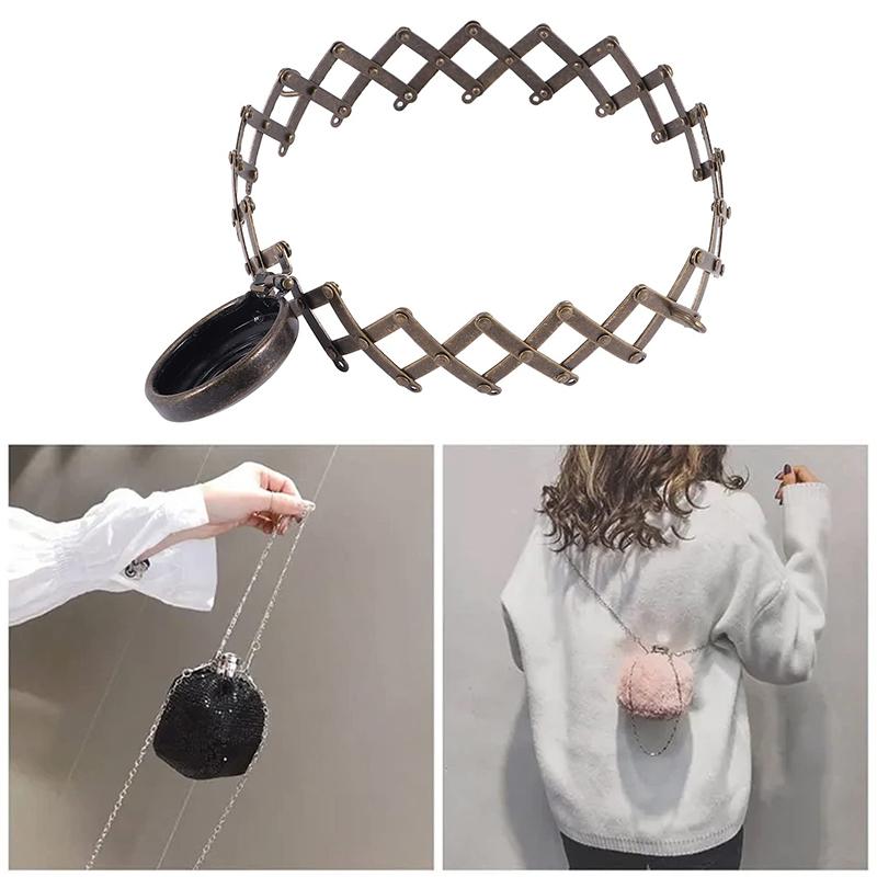 Open Size Expandable Gate Purse Clasp Accessories Pen Bag Coin Cylinder Evening Clutch With Loops Retractable