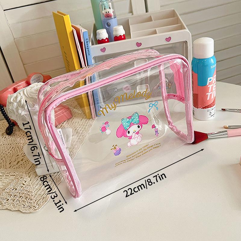 Girls Cosmetics Bag Large Capacity Transparent Pvc Makeup Storage Bag Portable Travel Wash Gargle Bag Waterproof