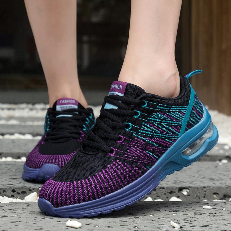 Large size air cushion shoes for women, new summer mesh casual shoes, shock-absorbing flat-soled breathable running shoes, sports shoes for women