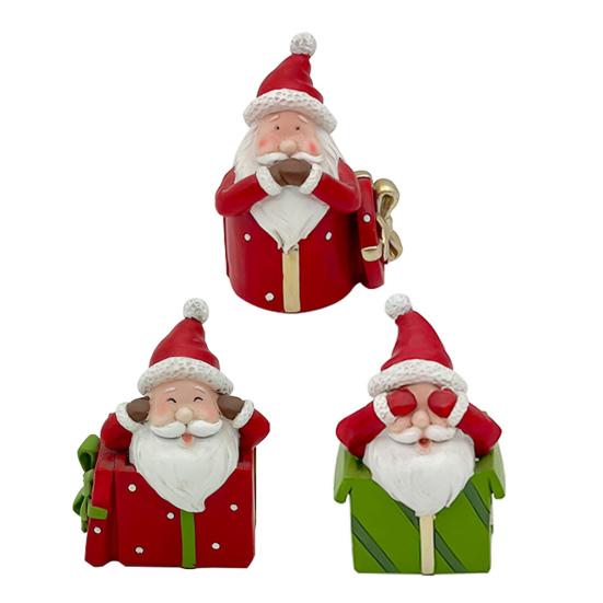 

Yousheng 3 Pcs Mini Santa Claus Statue See Hear Speak No Evil Resin Christmas Table Decoration Collectible Figurine for Home Table Office Desk Kitchen A