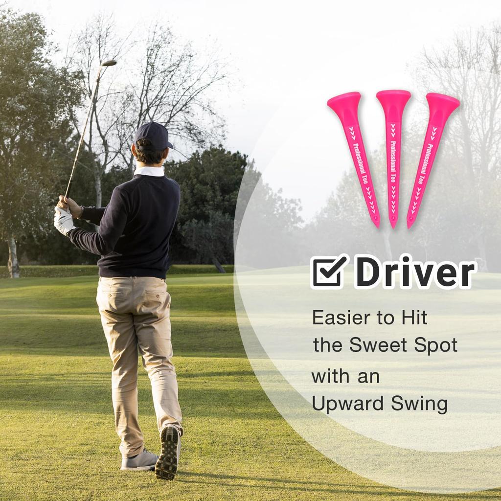 Subetee Golf Tee SUBE Professionelles Tee (3 Stück) Rosa SUBE6102PK