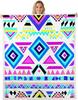Navajo Pattern Blanket Tribal Design Fleece Throw Southwestern Decor Geometric Print Cozy Home Textile