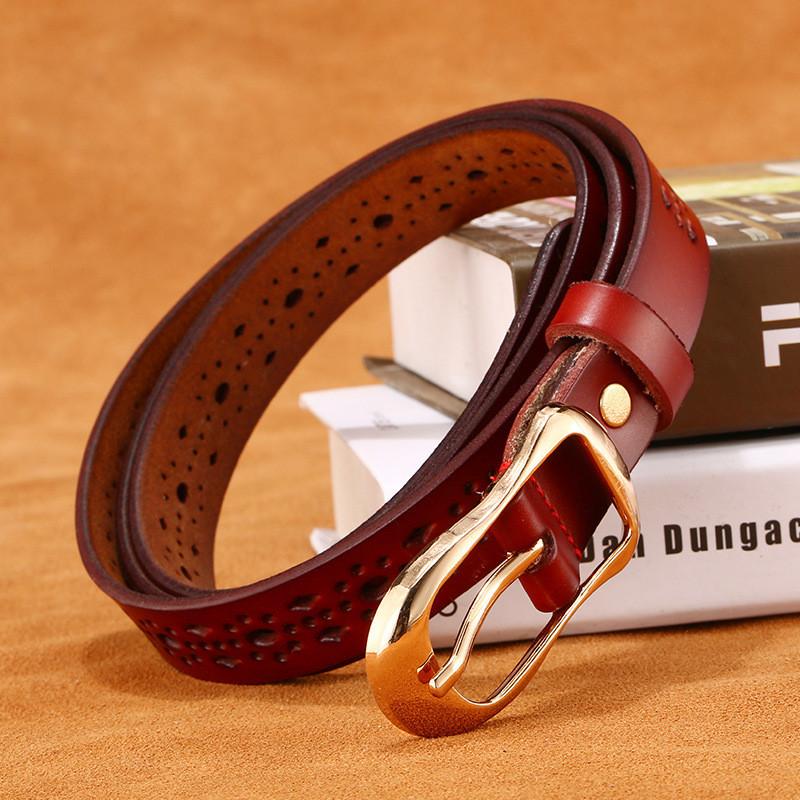Korean Style Ladies Genuine Leather Belt With Stylish Pin Buckle For Work And Leisure