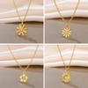 Daisy Sunflower Pendant Necklace Floral Jewelry Gift For Women And Girls