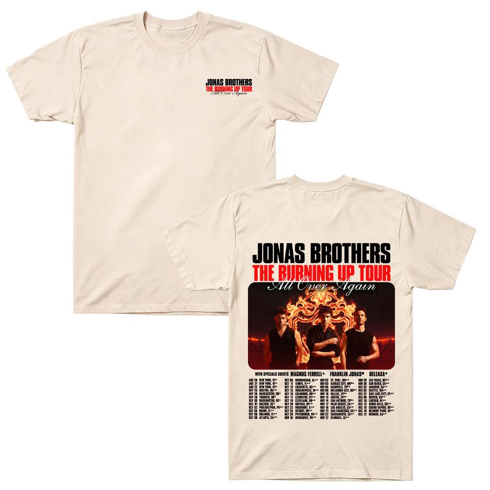 Msg Burning Up Tour Tee Jonas Band Brothers Vintage Graphic Print T Shirts Music Cotton Unisex Y2k New Streetwear Casual Wounisex Tops