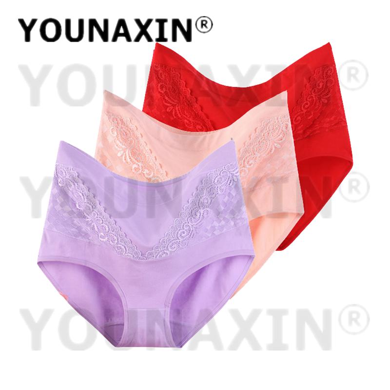 3 Pieces Plus Size Briefs Women's Lingerie Cotton Undies Underwear Breathable Panties Underpants L XL 2XL 3XL 4XL Fit 40-100kg