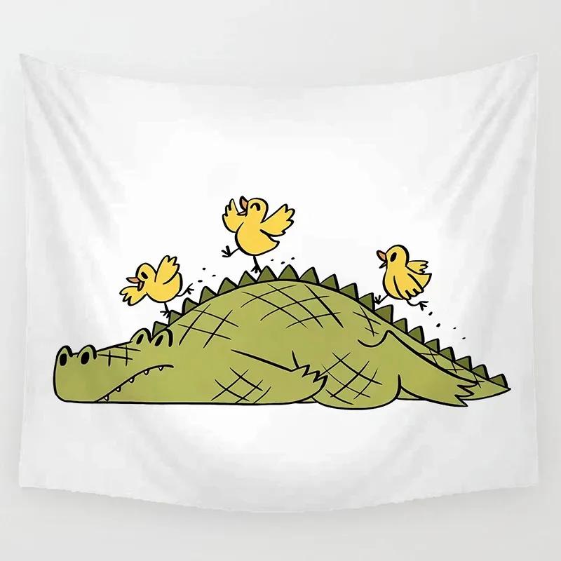 Wanddekoration Zuhause Wandteppich Liebt Lesen Kleiner Dinosaurier Kunst Hintergrund Büro Wohnzimmer Wandteppich